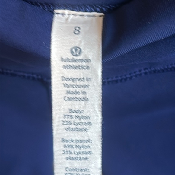 Lululemon Blue On Track Crop Leggings 19" Hero Blue Women size 8 - Picture 4 of 16